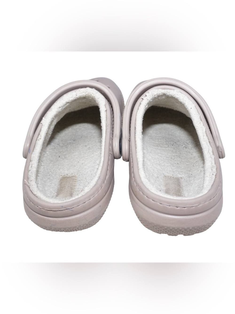 Crocs Classic Lined Clogs Beige Tan Khaki Fleece Fuzzy Slippers Shoes M5 W7 - Picture 6 of 9